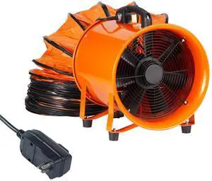 10 inch Portable Ventilator, 2 Speed Industrial Utility Blower Fan with 33ft Flexible Duct Hose, Exhaust Axial Fan for Basements, Workshops, Warehouses, and Confined Spaces, Orange 10 inch Portable Ventilator, 2 Speed Industrial Utility Blower Fan with 33ft Flexible Duct Hose, Exhaust Axial Fan for Basements, Workshops, Warehouses, and Confined Spaces, Orange