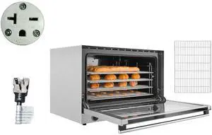 Commercial Convection Oven, 4.24 cu.ft Conventional Countertop Oven for Full-Size Pans, Electric Convection Ovens with 4 Racks, 360° Hot Air Circulation, for Bakery, Restaurant & Pizza Shop