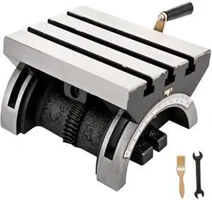 Tilting Milling Table 7x5inch Tilting Angle Milling Machine 0-90°Adjustable Swivel Angle Plate with 3 T-slots and an Adjustable Crank Handle Heavy Duty Tilting Milling Machine for Grinding
