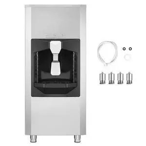 Ice Dispenser, Ice Storage Bin with 180 Lbs Storage Capacity, 20 Lbs/Min Automatic Ice Dispensing with Crusher, Height Adjustable Feet, for Commercial Ice Maker Machine, Restaurant and Hotel