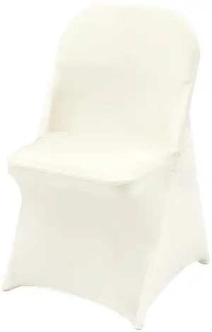 Stretch Spandex Folding Chair Covers, Universal Fitted Chair Cover, Removable Washable Protective Slipcovers, for Wedding, Holiday, Banquet, Party, Celebration, Dining (50PCS Ivory White) Stretch Spandex Folding Chair Covers, Universal Fitted Chair Cover, Removable Washable Protective Slipcovers, for Wedding, Holiday, Banquet, Party, Celebration, Dining (50PCS Ivory White)