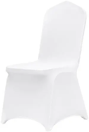 Stretch Spandex Folding Chair Covers, Universal Fitted Chair Cover, Removable Washable Protective Slipcovers, for Wedding, Holiday, Banquet, Party, Celebration, Dining (150PCS White)
