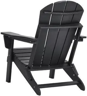 Adirondack Chair Plastic, Set of 2 All-Weather Portable Folding Fire Pit Chair, Outdoor Adirondack Patio Chair with Cup Holder, with Relaxing Arm Rest Ergonomic, for Garden, Backyard - Black Adirondack Chair Plastic, Set of 2 All-Weather Portable Folding Fire Pit Chair, Outdoor Adirondack Patio Chair with Cup Holder, with Relaxing Arm Rest Ergonomic, for Garden, Backyard - Black