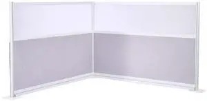 Office Divider Privacy Partitions, 2-Pack, 72" x 48" Room Divider Walls, PET Workstation Cubicle Partition with Frosted Acrylic Windows, Freestanding Privacy Panels for Office Library School