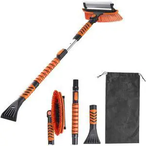 VEVOR Car Snow Brush, 3-in-1 Snow Remover for Car Windshield - with 180° Pivoting Brush Head, Squeegee & Ice Scraper, 34.3"-42.1" Extendable Aluminum Handle and Foam Grip for Cars, Truck, SUV, RV VEVOR Car Snow Brush, 3-in-1 Snow Remover for Car Windshield - with 180° Pivoting Brush Head, Squeegee & Ice Scraper, 34.3"-42.1" Extendable Aluminum Handle and Foam Grip for Cars, Truck, SUV, RV