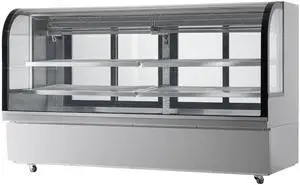 Refrigerated Display Case, 32 Cu.Ft./901L Large Pastry Display Case, 4-Tier Commercial Display Refrigerator with LED Lighting, Downdraft Cooling, Movable with Casters, for Bakery