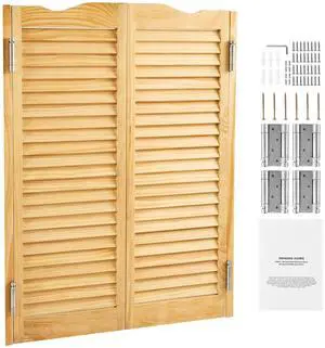 Double Saloon Doors, 36"W x 42" H Arched Top Interior Swinging Cafe Doors, Premium Pine Wood, with Hinges & Hardware Kit, Easy to Install, for Hallway Kitchen Bar Pub Entrance, Log Color Double Saloon Doors, 36"W x 42" H Arched Top Interior Swinging Cafe Doors, Premium Pine Wood, with Hinges & Hardware Kit, Easy to Install, for Hallway Kitchen Bar Pub Entrance, Log Color