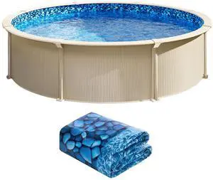 24-ft Round Above Ground Pool Liner, Overlap Pool Liners, Standard Gauge Vinyl, 48-to-54inch Wall Height, Designed for Steel Sided Above-Ground Swimming Pools 24-ft Round Above Ground Pool Liner, Overlap Pool Liners, Standard Gauge Vinyl, 48-to-54inch Wall Height, Designed for Steel Sided Above-Ground Swimming Pools