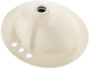 Semi Recessed Bathroom Sink, 19.09 x 16.73 Inch Oval White Ceramic Vessel Sink with Overflow Hole and 3 Faucet Holes, Drop in Modern Lavatory Vanity Bath Wash Bowl Basin, Ideal for Small Spaces