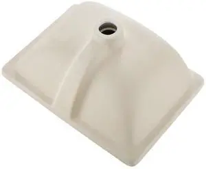 Undermount Bathroom Sink, 18.11 x 12.99 Inch Rectangular White Ceramic Vessel Sink with Overflow Hole, Under Counter Drop in Modern Lavatory Vanity Bath Wash Bowl Basin, Rectangle Small Space