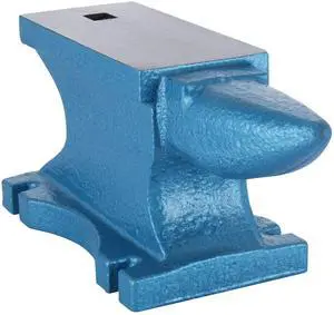 Single Horn Anvil, 99Lbs Rugged Round Horn Anvil Blacksmith Jewelers Metalsmith Blacksmith Tool Cast Iron Anvil Blacksmith for Sale Forge Tools and Equipment