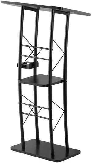 VEVOR Podium Stand 47 in Curved Metal Lectern Storage Shelf Classroom Wedding Speech VEVOR Podium Stand 47 in Curved Metal Lectern Storage Shelf Classroom Wedding Speech