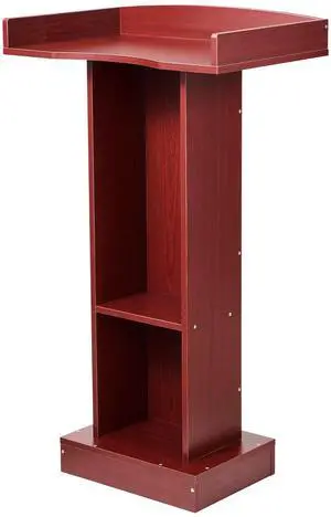 Podium Stand, 41-Inch Wooden Lectern, Laptop Desk with Wide Reading Surface and Storage Shelf, Edge Stopper, Elegant Design, Flool-Standing, for Classroom, Conference, Church, and Presentation Podium Stand, 41-Inch Wooden Lectern, Laptop Desk with Wide Reading Surface and Storage Shelf, Edge Stopper, Elegant Design, Flool-Standing, for Classroom, Conference, Church, and Presentation