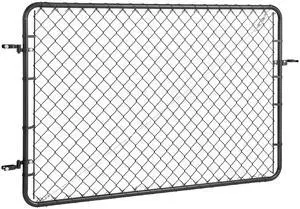 Chain Link Fence Gate, 72 x 48 in, Adjustable Chain Link Fence Panel, Fit 2.2-6 ft (W) x 6 ft (H) Garden Fence Gate Opening, Fencing Gate with Plastic Coating, for Farm Black, Posts Not Included Chain Link Fence Gate, 72 x 48 in, Adjustable Chain Link Fence Panel, Fit 2.2-6 ft (W) x 6 ft (H) Garden Fence Gate Opening, Fencing Gate with Plastic Coating, for Farm Black, Posts Not Included