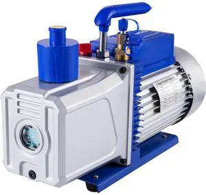 Vacuum Pump 12CFM 1HP Vane Vacuum Pump Two Stage 3 x 10-1 Pa Ultimate HVAC Rotary Auto AC Refrigerant Vacuum Pump, for Automobile Reparation Vacuum Evacuation