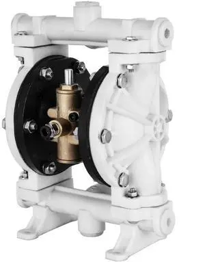 Air-Operated Double Diaphragm Pump, 1/2 in Inlet & Outlet, Polypropylene Body, 2.5 GPM & Max 80PSI, PTFE Diaphragm Pneumatic Transfer Pump for Petroleum, Diesel, Oil & Low Viscosity Fluids
