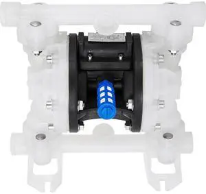 Air-Operated Double Diaphragm Pump, 1/2 in Inlet & Outlet, Polypropylene Body, 8.8 GPM & Max 120PSI, PTFE Diaphragm Pneumatic Transfer Pump for Petroleum, Diesel, Oil & Low Viscosity Fluids