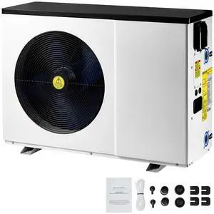 Electric Pool Heat Pump, 51200 BTU, Pool Heaters for 7926-15851GAL Above and In Ground Pools, Low Noise, Heating and Cooling Highly Efficient & Energy-Saving Pool Water Heater AC208-230V 60Hz