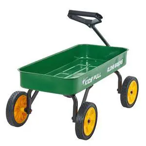 Pull-Along Wagon for Kids, 39 inch Toddler Wagons, Supports up to 176 lbs, All-Terrain Wagons with Handle, Utility Wagon Cart Birthday Present for Kids Gardening Beach Camping, Green