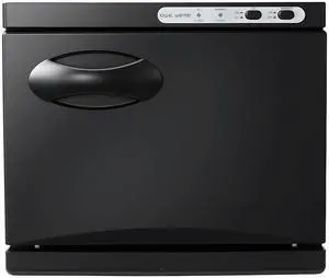 Hot Towel Warmer, 1.76 gal Small Towel Warmer Cabinet with Clip & Stainless Steel Rack, Holds up 12 Towels, Portable All-Round Heating Cabinet for Spa, Barber, Manicures, Massage, Salon, Black