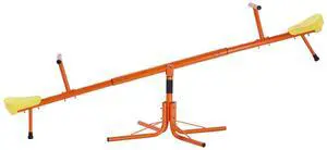 Kids Seesaw, 100 lbs Load Capacity per Seat, Sit and Spin Teeter Totter with 4-prong Support Legs, Kids Outdoor Playground Equipment, Swiveling 360 Degrees Rotating for Children Aged 3+ Kids Seesaw, 100 lbs Load Capacity per Seat, Sit and Spin Teeter Totter with 4-prong Support Legs, Kids Outdoor Playground Equipment, Swiveling 360 Degrees Rotating for Children Aged 3+