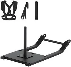 Weight Sled, Steel Power Sled, Fitness Strength Training Sleds for Athletic Exercise Speed Improvement, Workout Fitness Equipment with Harness, Compatible with 1/2 in Weight Plates, Black Weight Sled, Steel Power Sled, Fitness Strength Training Sleds for Athletic Exercise Speed Improvement, Workout Fitness Equipment with Harness, Compatible with 1/2 in Weight Plates, Black