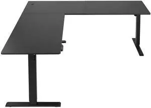 L Shaped Desk, Electric Adjustable Height Corner Gaming Desk with Dual Hooks, Heavy Duty Carbon Steel L-Shaped Computer Table with Power Outlets for Home, Office, Study, Easy to Assemble, Black L Shaped Desk, Electric Adjustable Height Corner Gaming Desk with Dual Hooks, Heavy Duty Carbon Steel L-Shaped Computer Table with Power Outlets for Home, Office, Study, Easy to Assemble, Black