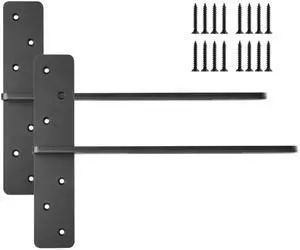 T Shelf Brackets 2 Pcs, 200 lbs/90 kg Weight Capacity, 16x2.89x12 in / 406.4x73.5x304.8 mm, Solid Steel Heavy Duty Brackets for Shelves, Countertop Support Floating Bracket Hardware with Screws T Shelf Brackets 2 Pcs, 200 lbs/90 kg Weight Capacity, 16x2.89x12 in / 406.4x73.5x304.8 mm, Solid Steel Heavy Duty Brackets for Shelves, Countertop Support Floating Bracket Hardware with Screws