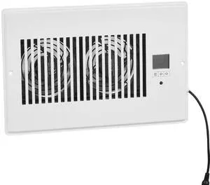 Register Booster Fan, Quiet Vent Booster Fan Fits 6 x 10 inch Holes, with Remote Control and Thermostat Control, Adjustable Speed for Heating Cooling Smart Vent, White Register Booster Fan, Quiet Vent Booster Fan Fits 6 x 10 inch Holes, with Remote Control and Thermostat Control, Adjustable Speed for Heating Cooling Smart Vent, White