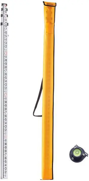 Aluminum Grade Rod, 14-Feet/8ths 4 Sections Telescopic Measuring Rod, Double-Sided Scale 1/8in Leveling Rod Stick, Aluminum Alloy Survey Rod w/ Bubble Level &Carrying Bag for Houses,Walls,Floors Aluminum Grade Rod, 14-Feet/8ths 4 Sections Telescopic Measuring Rod, Double-Sided Scale 1/8in Leveling Rod Stick, Aluminum Alloy Survey Rod w/ Bubble Level &Carrying Bag for Houses,Walls,Floors