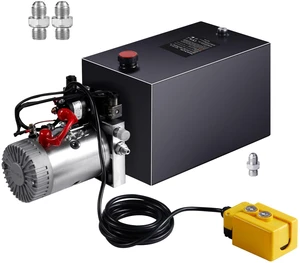 Hydraulic Pump, 15 Quart Hydraulic Power Unit, Double Acting Dump Trailer Pump, 0.91 GPM Flow Rate, 3200 PSI Max Relief Pressure, DC 12V Hydraulic Pump for Dump Trailer Car Lifting Hydraulic Pump, 15 Quart Hydraulic Power Unit, Double Acting Dump Trailer Pump, 0.91 GPM Flow Rate, 3200 PSI Max Relief Pressure, DC 12V Hydraulic Pump for Dump Trailer Car Lifting