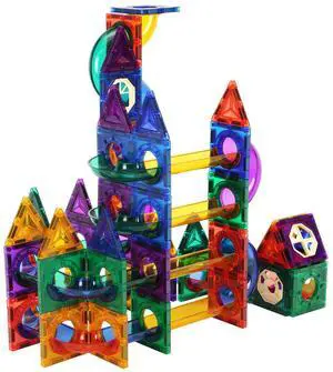 Magnetic Tiles Marble Run, 111 Piece, Magnetic STEM Construction Race Track Tile Game Kit, Children Brain Development Learning Educational Toys, for Toddlers Kids Boys Girls Ages 3+ Years Old Magnetic Tiles Marble Run, 111 Piece, Magnetic STEM Construction Race Track Tile Game Kit, Children Brain Development Learning Educational Toys, for Toddlers Kids Boys Girls Ages 3+ Years Old