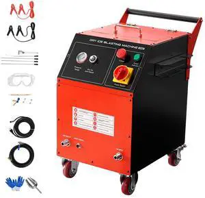 Dry Ice Blasting Machine, 11LBS (5KG) Capacity Dry Ice Cleaning Machine with 4 Nozzles, Adjustable Pressure & Dry Ice Amount, Movable Blaster Cleaner for Automotive Ship Aviation Chemical, 120V