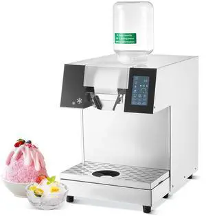 Commercial Snowflake Ice Machine, 397LBS/24H Snowflake Ice Maker, Stainless Steel Ice Shaver Machine, Electric Snow Cone Maker, Liquid Cooling System for Rapid Heat Dissipation, Ice Cream