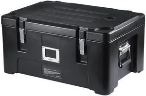 Insulated Food Pan Carrier, 36Qt Capacity, Stackable Catering Hot Box with 3 Stainless Steel Pans, Top Load LLDPE Food Warmer with Elastic Side Handles and Buckles, for Restaurant Canteen, Black Insulated Food Pan Carrier, 36Qt Capacity, Stackable Catering Hot Box with 3 Stainless Steel Pans, Top Load LLDPE Food Warmer with Elastic Side Handles and Buckles, for Restaurant Canteen, Black