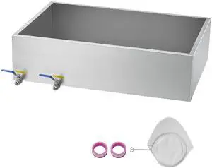 Maple Syrup Evaporator Pan, 35 Gallon, 509 Cups of 8.8oz Maple Syrup, Flat Evaporator Pan with 2 Valves and 3 Heating Methods, 304 Stainless Steel Maple Syrup Pan for Home, Outdoor