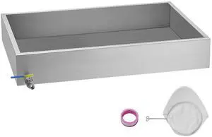 Maple Syrup Evaporator Pan, 22.4 Gallon, 325 Cups of 8.8oz Maple Syrup, Flat Evaporator Pan with 1 Valve and 3 Heating Methods, 304 Stainless Steel Maple Syrup Pan for Home, Outdoor