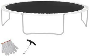 Replacement Trampoline Mat, Jumping Mat Fits 15ft Frame, Universal Jumping Mat for 15ft Round Trampoline, Reinforce UV-Resistant Mat with Spring Tool & Durable V-Rings, Fit 6.5" Spring Length Replacement Trampoline Mat, Jumping Mat Fits 15ft Frame, Universal Jumping Mat for 15ft Round Trampoline, Reinforce UV-Resistant Mat with Spring Tool & Durable V-Rings, Fit 6.5" Spring Length