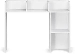 Desktop Bookshelf, 2-Tier Desktop Storage Organizer, 37.2" x 9.5" x 28.9" Office Storage Rack Wood Display Shelf, Desktop Bookshelf Hutch with Anti-Slip Feet Pads, for Office, Home & Dorm, White Desktop Bookshelf, 2-Tier Desktop Storage Organizer, 37.2" x 9.5" x 28.9" Office Storage Rack Wood Display Shelf, Desktop Bookshelf Hutch with Anti-Slip Feet Pads, for Office, Home & Dorm, White
