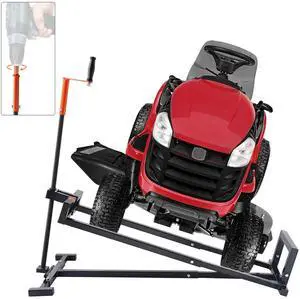 VEVOR Ride on Lawn Mower Lift Jack, 880 Lbs Weight Capacity, Telescopic Maintenance Jack with Crank Handle & Power Tool Handle, Foldable Lawn Tractor Lifter for Lawn Mowers and Garden Tractors, Black VEVOR Ride on Lawn Mower Lift Jack, 880 Lbs Weight Capacity, Telescopic Maintenance Jack with Crank Handle & Power Tool Handle, Foldable Lawn Tractor Lifter for Lawn Mowers and Garden Tractors, Black