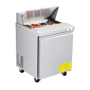 28"W Commercial Refrigerator, 7.1 Cu. Ft Sandwich Prep Refrigerated Table, Mega Top Food Prep Fridge with 8 Pans and Cutting Board, Stainless Steel Salad Prep Cooler for Restaurant, Food Truck 28"W Commercial Refrigerator, 7.1 Cu. Ft Sandwich Prep Refrigerated Table, Mega Top Food Prep Fridge with 8 Pans and Cutting Board, Stainless Steel Salad Prep Cooler for Restaurant, Food Truck