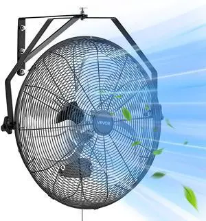 VEVOR 20 Inch Industrial Wall Mount Fan, High Velocity 4650 CFM Indoor Fan with 3 Speeds,  Powerful Motor Garage Wall Fan with Aluminum Blades for Workshop, Warehouse, Greenhouse, Commercial