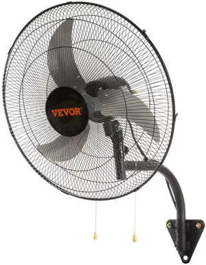 VEVOR Wall Mount Fan, 20 Inch, 3-speed High Velocity Max. 4650 CFM Oscillating Industrial Wall Fan, Commercial or Residential for Warehouse, Greenhouse, Workshop, Patio, Basement, Black, ETL Listed