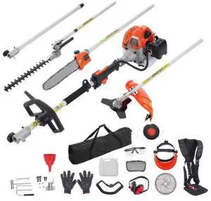 33CC 6-in-1 Multi-Functional Trimming Tools, Gas Hedge Trimmer, Weed Eater, String Trimmer, Brush Cutter, Edger, Pole Saw Chainsaw Pruner with Extension Pole 33CC 6-in-1 Multi-Functional Trimming Tools, Gas Hedge Trimmer, Weed Eater, String Trimmer, Brush Cutter, Edger, Pole Saw Chainsaw Pruner with Extension Pole