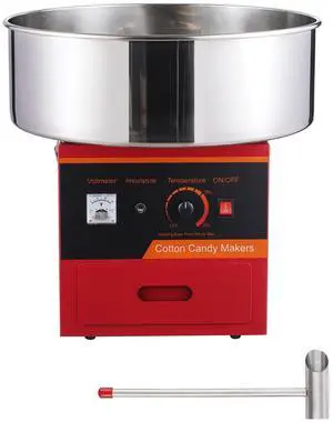Electric Cotton Candy Machine, 1000W Candy Floss Maker, Commercial Cotton Candy Machine with Stainless Steel Bowl, Sugar Scoop, and Drawer, Perfect for Home Kids Birthday, Family Party, Red Electric Cotton Candy Machine, 1000W Candy Floss Maker, Commercial Cotton Candy Machine with Stainless Steel Bowl, Sugar Scoop, and Drawer, Perfect for Home Kids Birthday, Family Party, Red