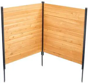 Wood Privacy Fence, 38" W x 42" L, 2 Panel Solid Air Conditioner Fence Screen, Pool Equipment Enclosure with Metal Stakes, Easy DIY Installation, Outdoor Trash Can Hider for Garden Decoration Wood Privacy Fence, 38" W x 42" L, 2 Panel Solid Air Conditioner Fence Screen, Pool Equipment Enclosure with Metal Stakes, Easy DIY Installation, Outdoor Trash Can Hider for Garden Decoration
