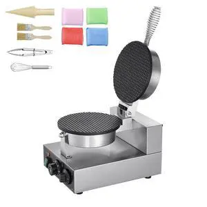 Electric Ice Cream Cone Maker, Commercial 1230W Waffle Cone Machine, Non-Stick Stainless Steel Egg Roll Mold, with Temperature and Time Control, Handle, for Restaurant Bakery Snack Bar Family Electric Ice Cream Cone Maker, Commercial 1230W Waffle Cone Machine, Non-Stick Stainless Steel Egg Roll Mold, with Temperature and Time Control, Handle, for Restaurant Bakery Snack Bar Family