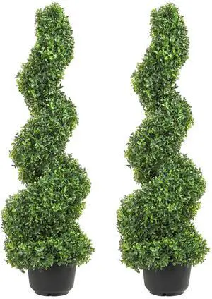 2 pcs. Artificial Boxwood Tower Topiary Spiral Artificial Plant 91cm high Decorative Plant Green Plastic PE Iron Topiary Plants incl. 10 pcs. Replacement Leaves 2 pcs. Artificial Boxwood Tower Topiary Spiral Artificial Plant 91cm high Decorative Plant Green Plastic PE Iron Topiary Plants incl. 10 pcs. Replacement Leaves