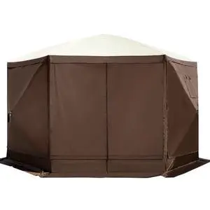 Gazebo Screen Tent, 12 x 12 ft, 6 Sided Pop-up Camping Canopy Shelter Tent with Mesh Windows, Portable Carry Bag, Ground Stakes, Large Shade Tents for Outdoor Camping, Lawn and Backyard Gazebo Screen Tent, 12 x 12 ft, 6 Sided Pop-up Camping Canopy Shelter Tent with Mesh Windows, Portable Carry Bag, Ground Stakes, Large Shade Tents for Outdoor Camping, Lawn and Backyard