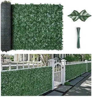 Ivy Privacy Fence, 39 x 158in Artificial Green Wall Screen, Greenery Ivy Fence with Mesh Cloth Backing and Strengthened Joint, Faux Hedges Vine Leaf Decoration for Outdoor Garden, Yard, Balcony Ivy Privacy Fence, 39 x 158in Artificial Green Wall Screen, Greenery Ivy Fence with Mesh Cloth Backing and Strengthened Joint, Faux Hedges Vine Leaf Decoration for Outdoor Garden, Yard, Balcony